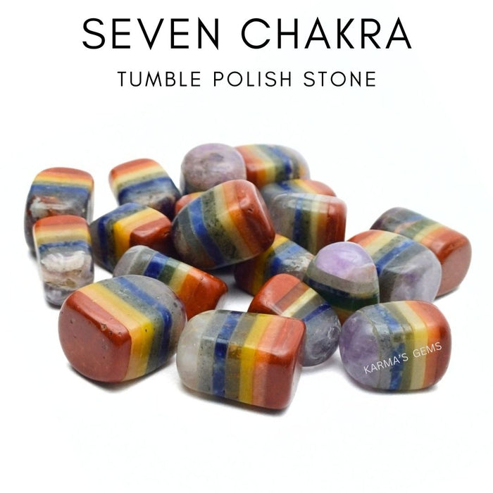 1 PIECE 15 TO 25 MM SEVEN CHAKRA POLISH TUMBLED STONE