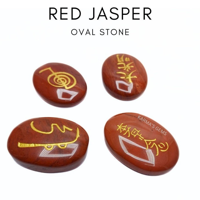 ENGRAVED RED JASPER OVAL STONE
