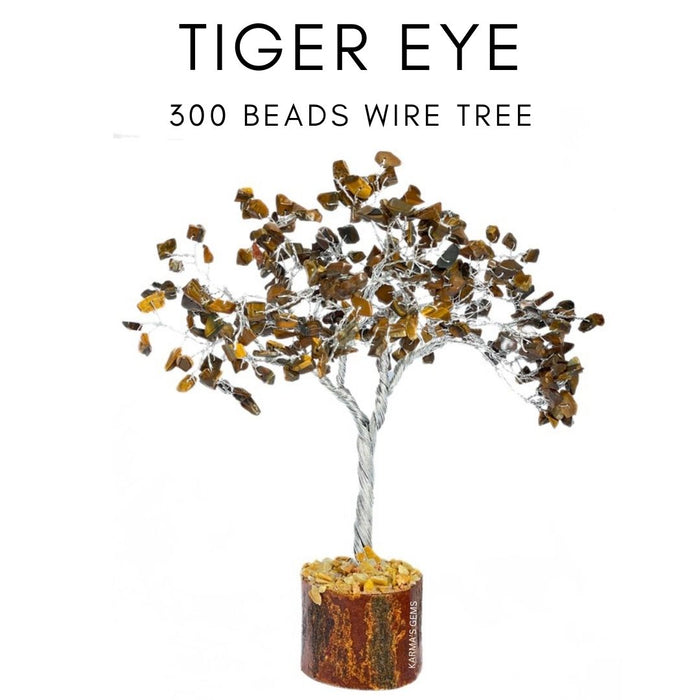 300 BEADS TIGER EYE STONE WIRE TREE