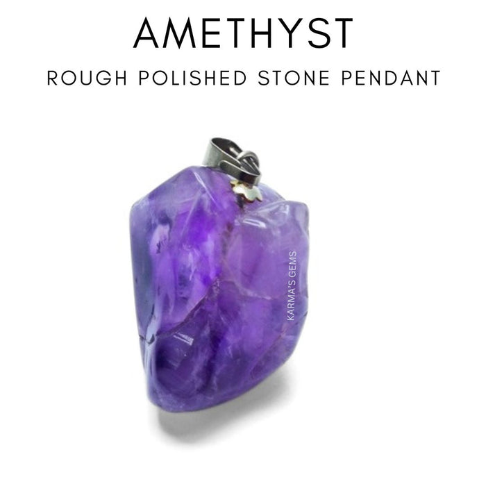 AMETHYST RAW CRYSTAL STONE PENDANT