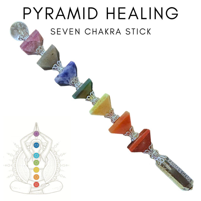 SEVEN CHAKRA PYRAMID HEALING WAND Karmas Gems