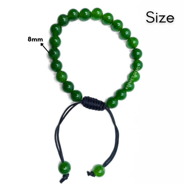 8 MM BEADS GREEN JADE STRING BRACELET