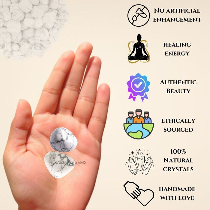 1 PIECE 15 TO 25 MM HOWLITE  POLISH TUMBLED STONE