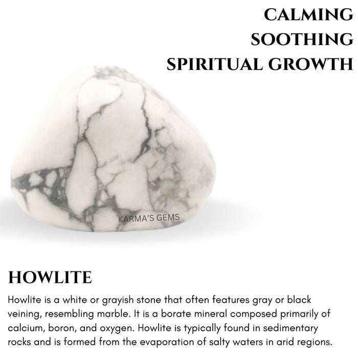 1 PIECE 15 TO 25 MM HOWLITE  POLISH TUMBLED STONE