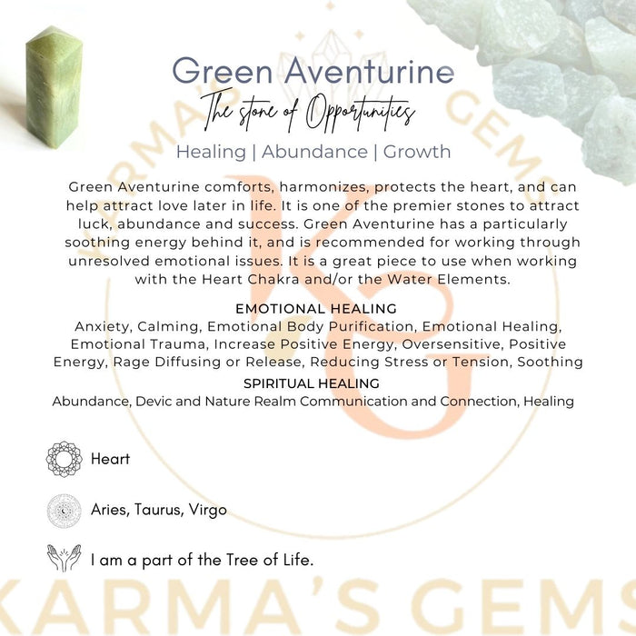 4 CORNER GREEN AVENTURINE OBELISK