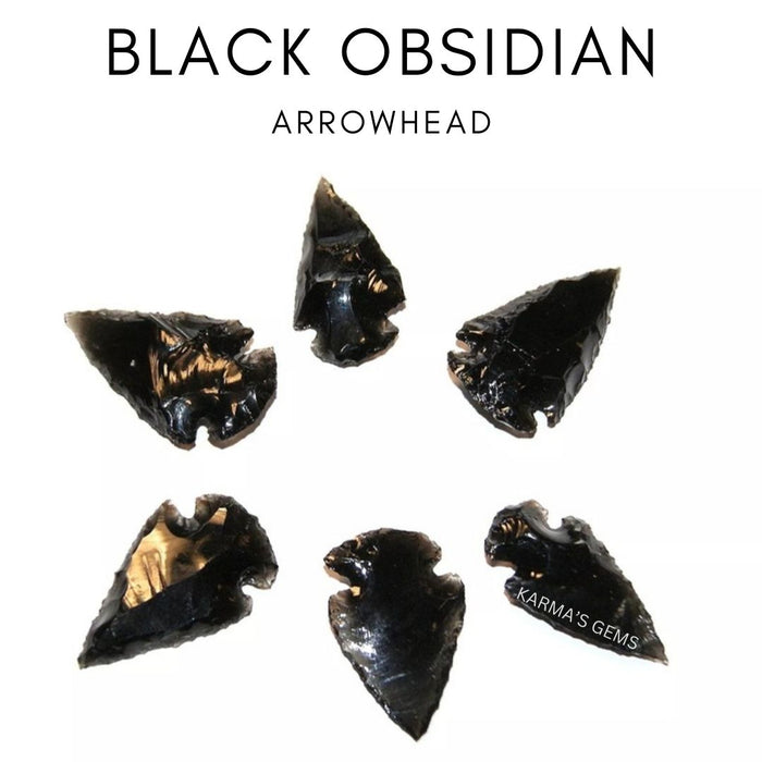 1" TO 1.5" BLACK OBSIDIAN ARROWHEAD