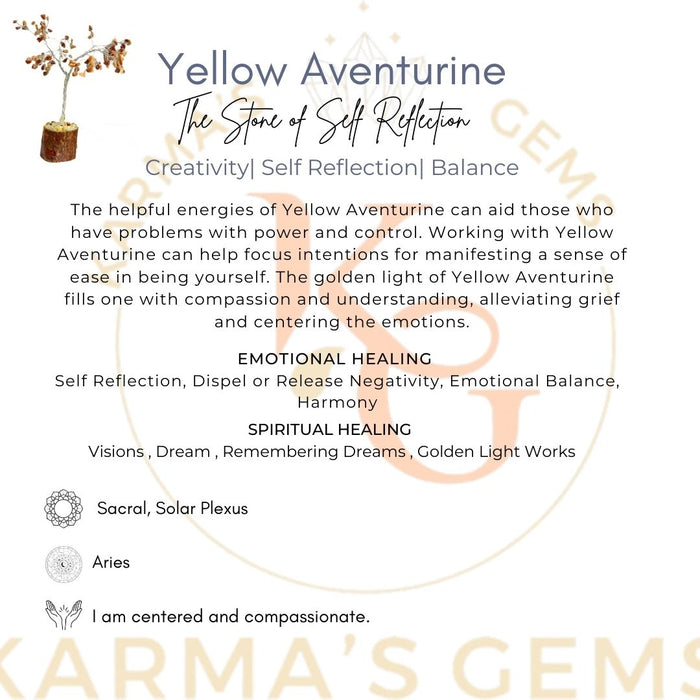 100 BEADS YELLOW AVENTURINE STONE WIRE TREE
