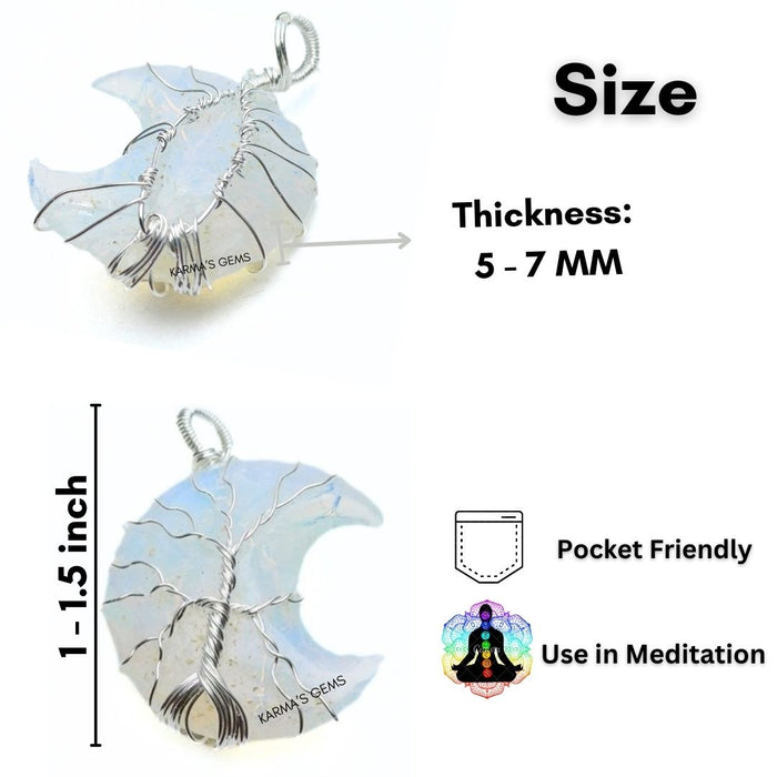 MOON SHAPE OPALITE WRAPPED PENDANT