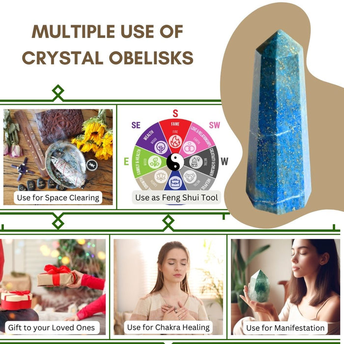 8 CORNER LAPIS LAZULI OBELISK