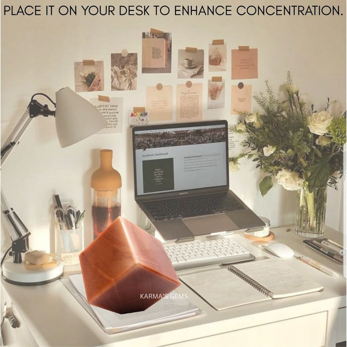 ORANGE AVENTURINE STONE CUBE