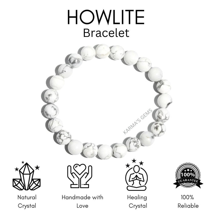 8 MM BEADS HOWLITE BRACELET