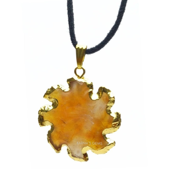 ELECTROPLATED FANCY JASPER STONE PENDANT