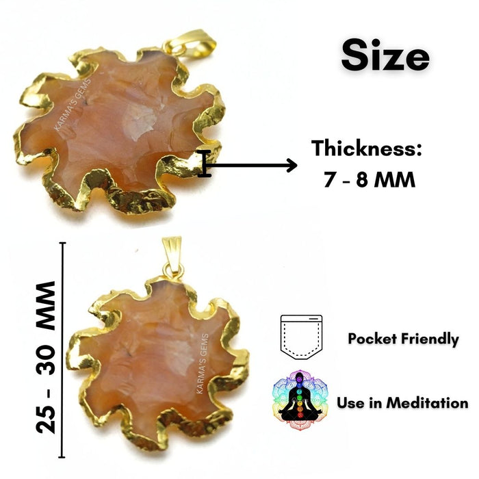 ELECTROPLATED FANCY JASPER STONE PENDANT