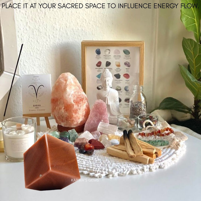 ORANGE AVENTURINE STONE CUBE