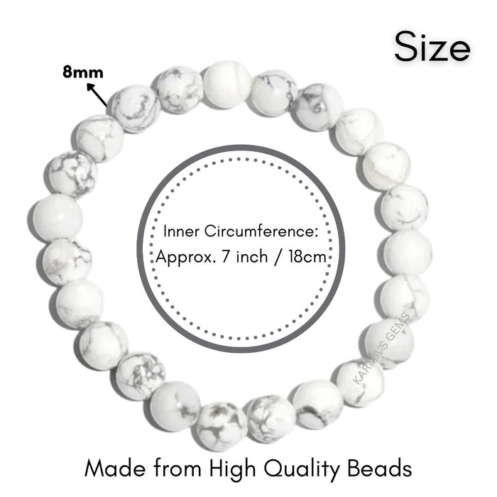 8 MM BEADS HOWLITE BRACELET