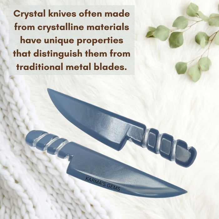 BLACK OBSIDIAN CRYSTAL KNIFE