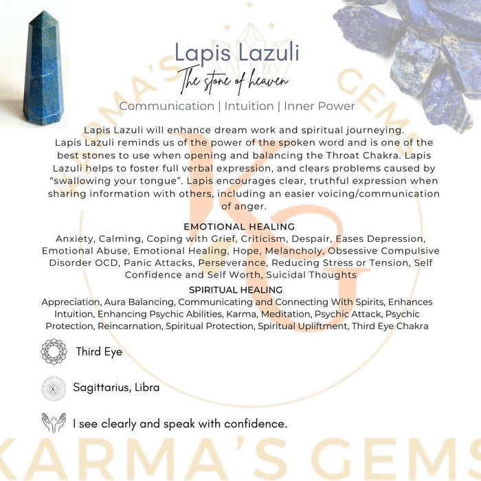 8 CORNER LAPIS LAZULI OBELISK