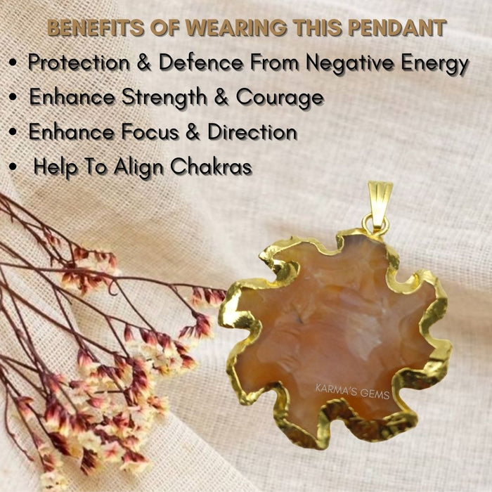 ELECTROPLATED FANCY JASPER STONE PENDANT