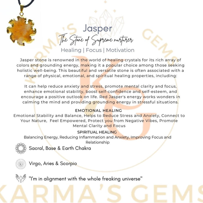 ELECTROPLATED FANCY JASPER STONE PENDANT