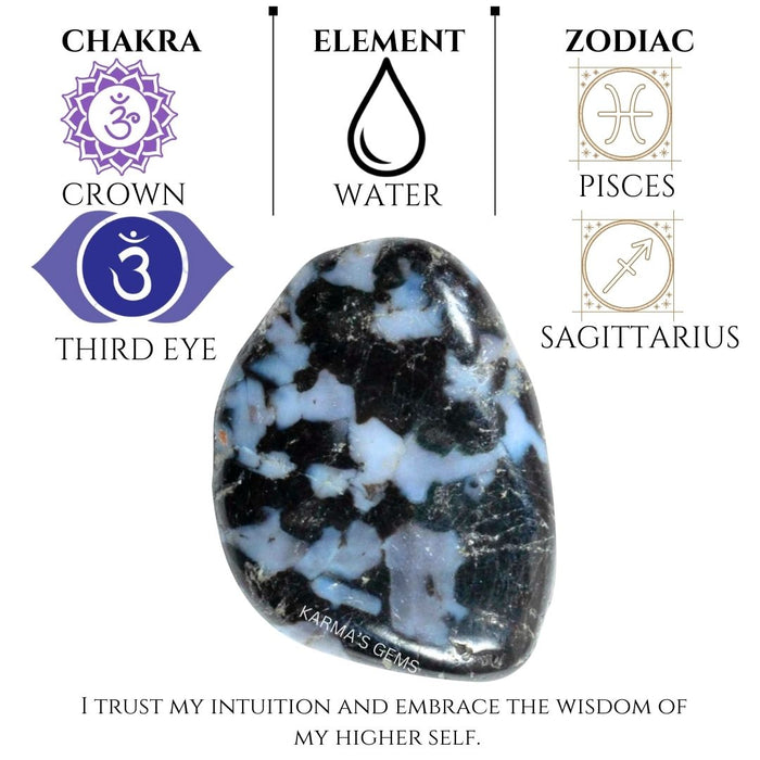 1 PIECE 15 TO 25 MM INDIGO GABBRO  POLISH TUMBLED STONE