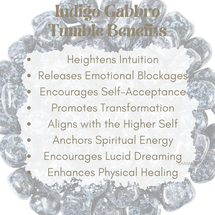 1 PIECE 15 TO 25 MM INDIGO GABBRO  POLISH TUMBLED STONE