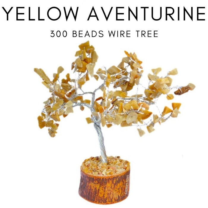 300 BEADS YELLOW AVENTURINE STONE WIRE TREE