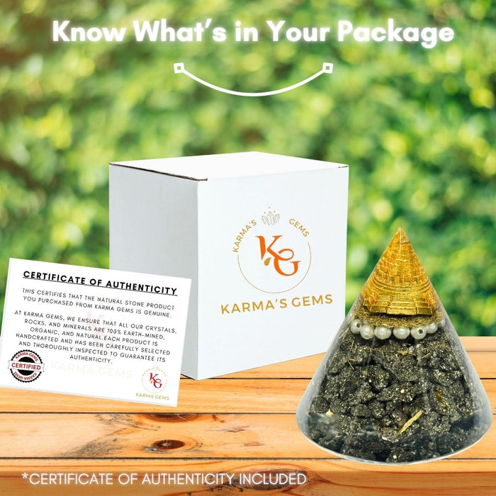 PYRITE ANTENA ORGONITE PYRAMID