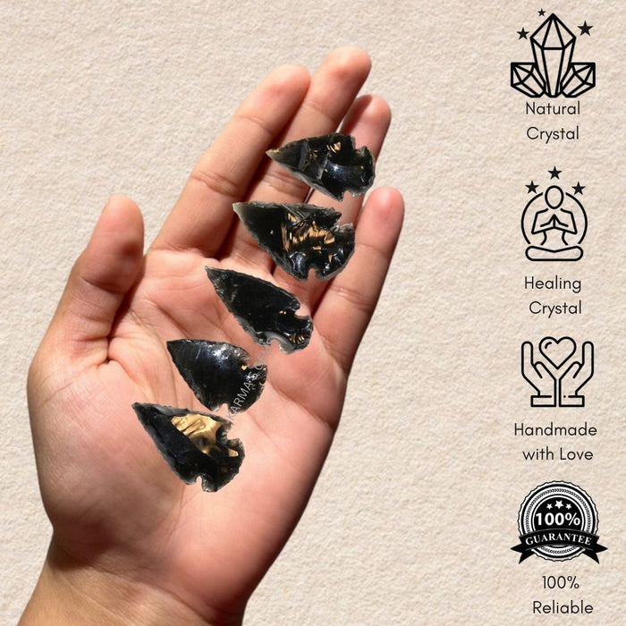 1" TO 1.5" BLACK OBSIDIAN ARROWHEAD