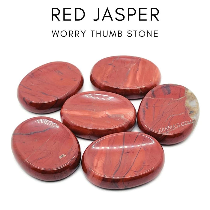RED JASPER WORRY THUMB STONE