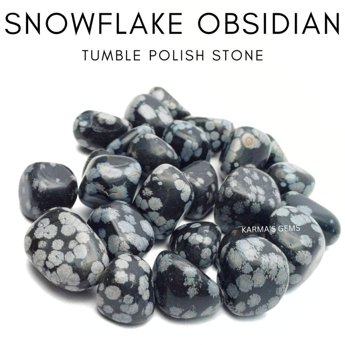 15 TO 25 MM SNOWFLAKE OBSIDIAN POLISH TUMBLED STONE