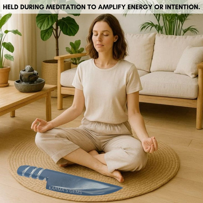 BLACK OBSIDIAN CRYSTAL KNIFE