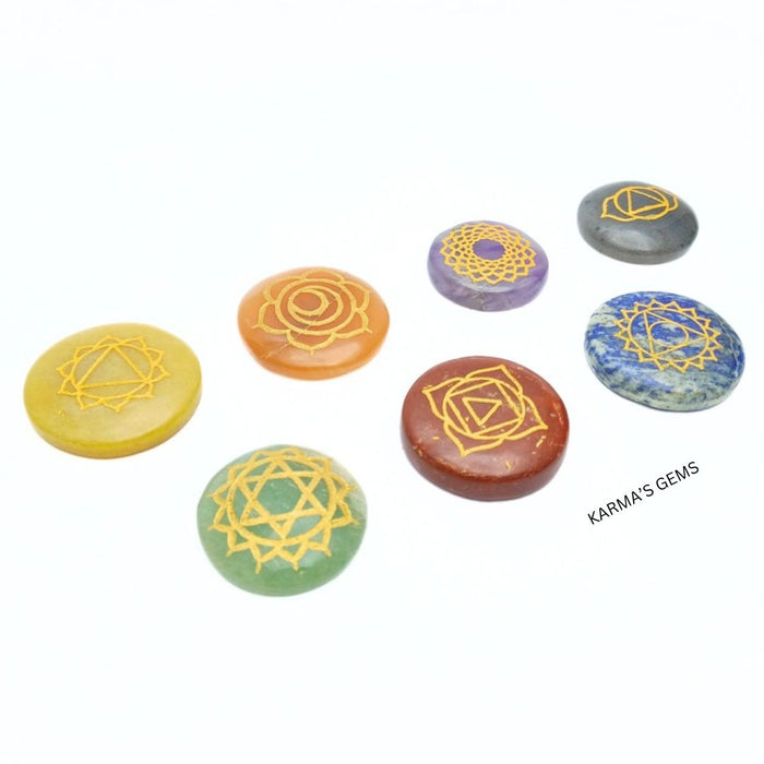 ENGRAVED SEVEN CHAKRA OVAL STONE