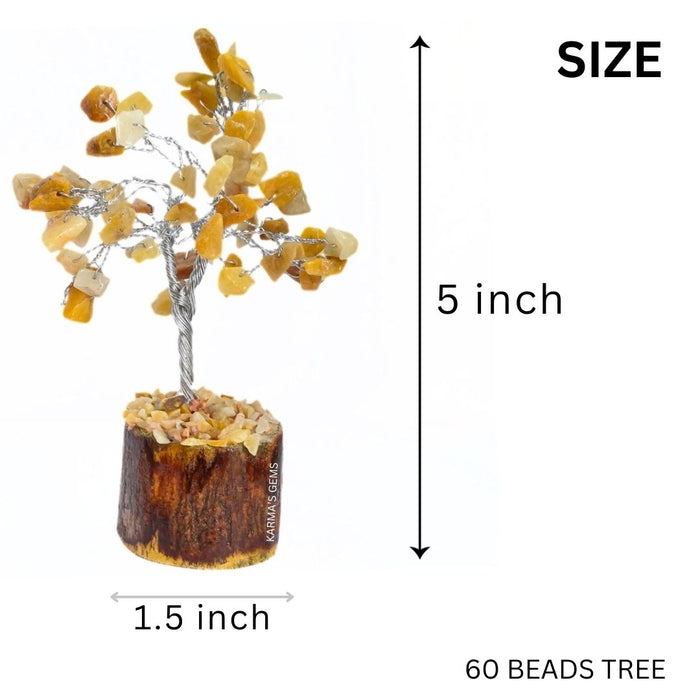 60 BEADS YELLOW AVENTURINE STONE WIRE TREE