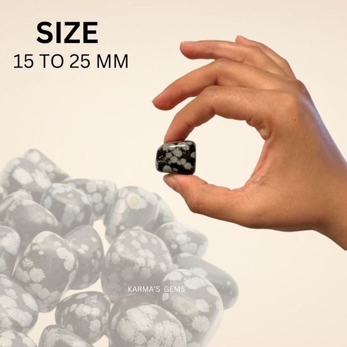 15 TO 25 MM SNOWFLAKE OBSIDIAN POLISH TUMBLED STONE