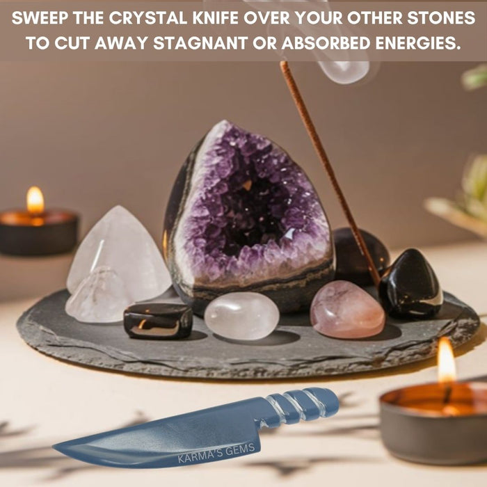 BLACK OBSIDIAN CRYSTAL KNIFE