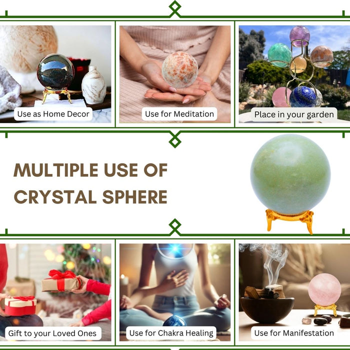 50 TO 55 MM GREEN AVENTURINE SPHERE