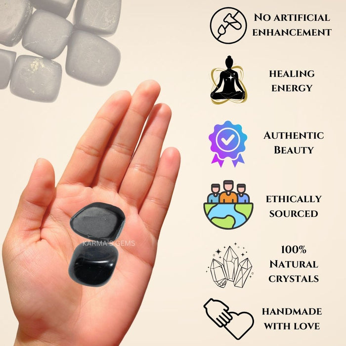 1 PIECE 25 TO 35 MM SHUNGITE TUMBLED STONE