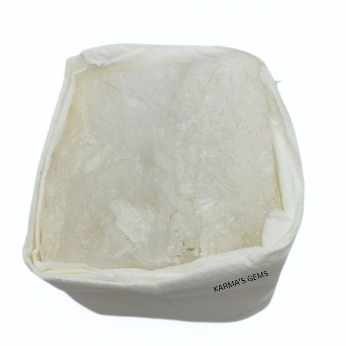 1 PIECE FLAT WRAPPED WHITE QUARTZ  ROUGH STONE