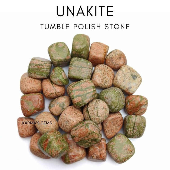 1 PIECE 15 TO 25 MM UNAKITE POLISH TUMBLED STONE