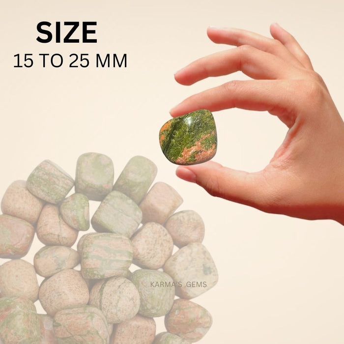 1 PIECE 15 TO 25 MM UNAKITE POLISH TUMBLED STONE