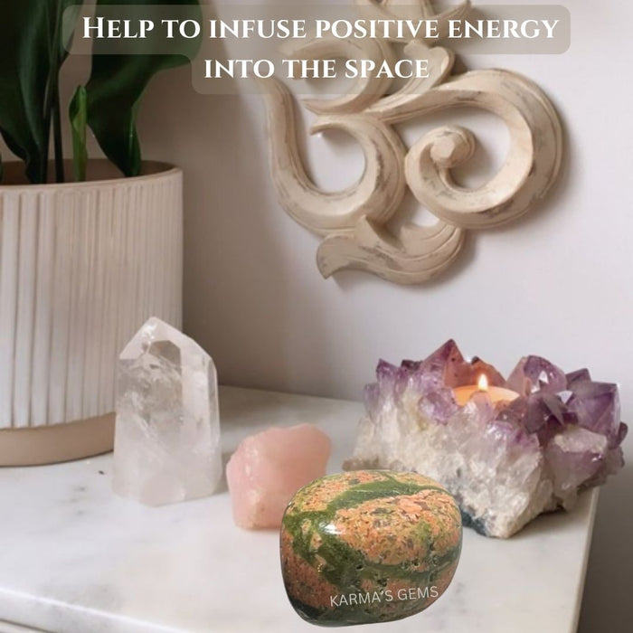 1 PIECE 15 TO 25 MM UNAKITE POLISH TUMBLED STONE