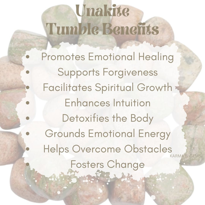 1 PIECE 15 TO 25 MM UNAKITE POLISH TUMBLED STONE