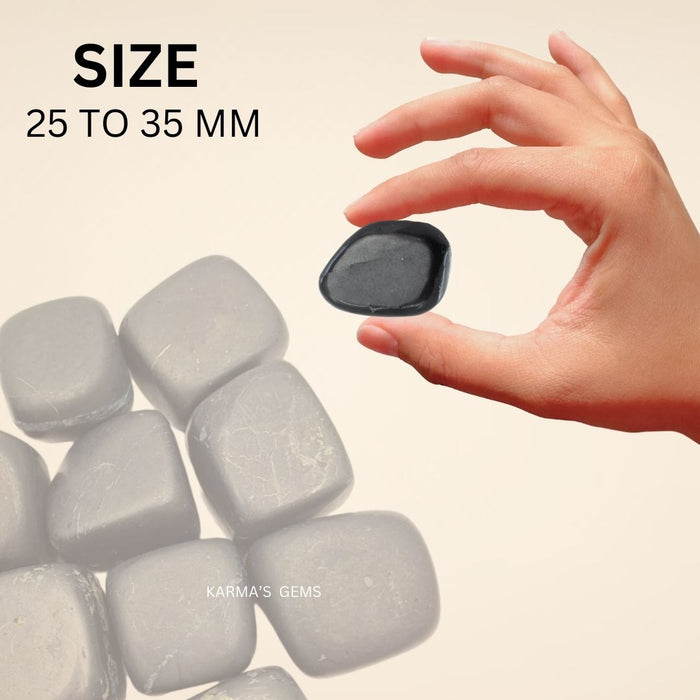 1 PIECE 25 TO 35 MM SHUNGITE TUMBLED STONE