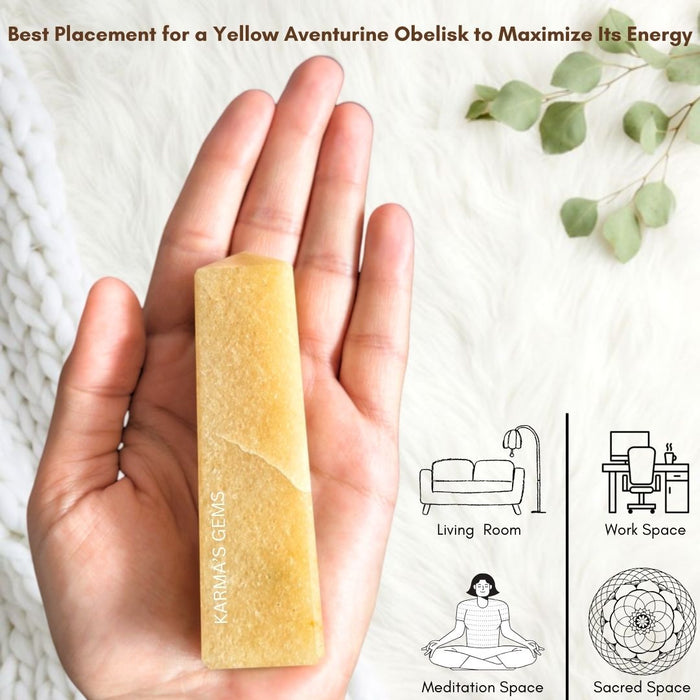4 CORNER YELLOW AVENTURINE OBELISK