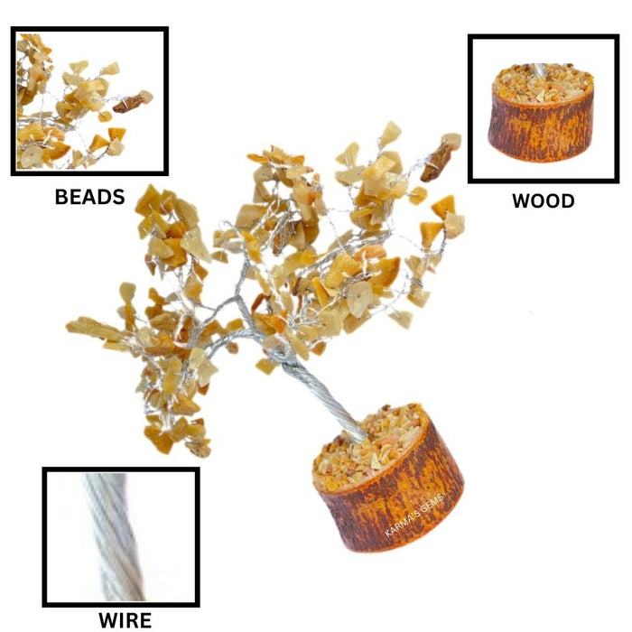 300 BEADS YELLOW AVENTURINE STONE WIRE TREE
