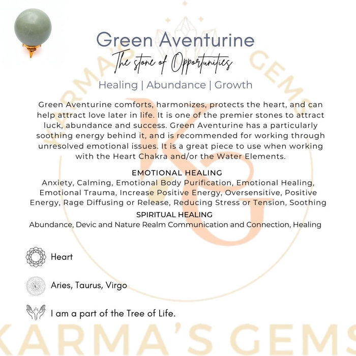50 TO 55 MM GREEN AVENTURINE SPHERE