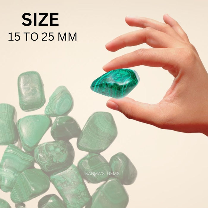 1 PIECE 15 TO 25 MM MALACHITE POLISH TUMBLED STONE