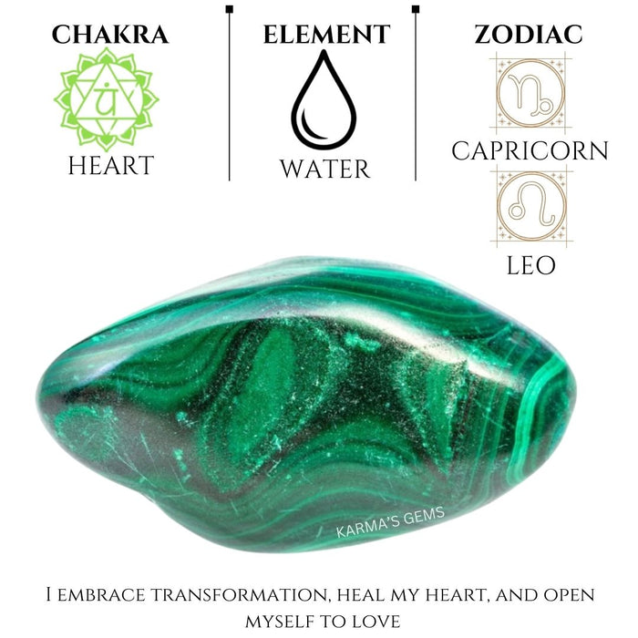 1 PIECE 15 TO 25 MM MALACHITE POLISH TUMBLED STONE