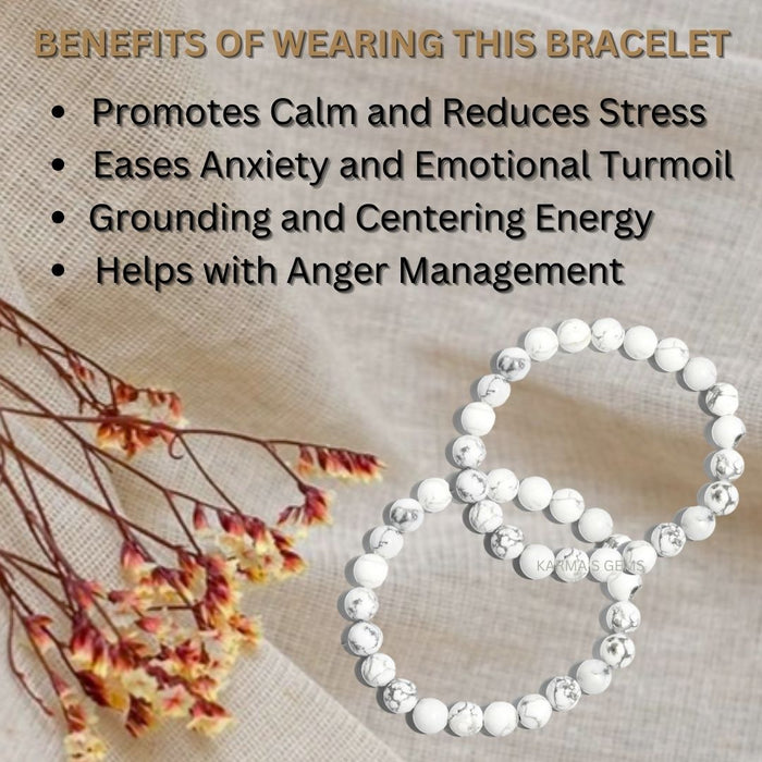 8 MM BEADS HOWLITE BRACELET