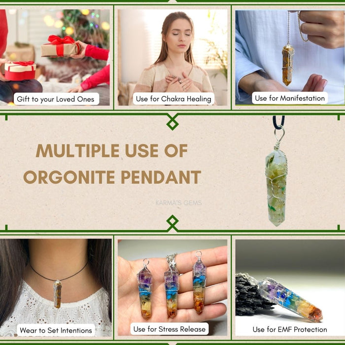 DOUBLE TERMINATED GREEN AVENTURINE WRAPPED PENDANT